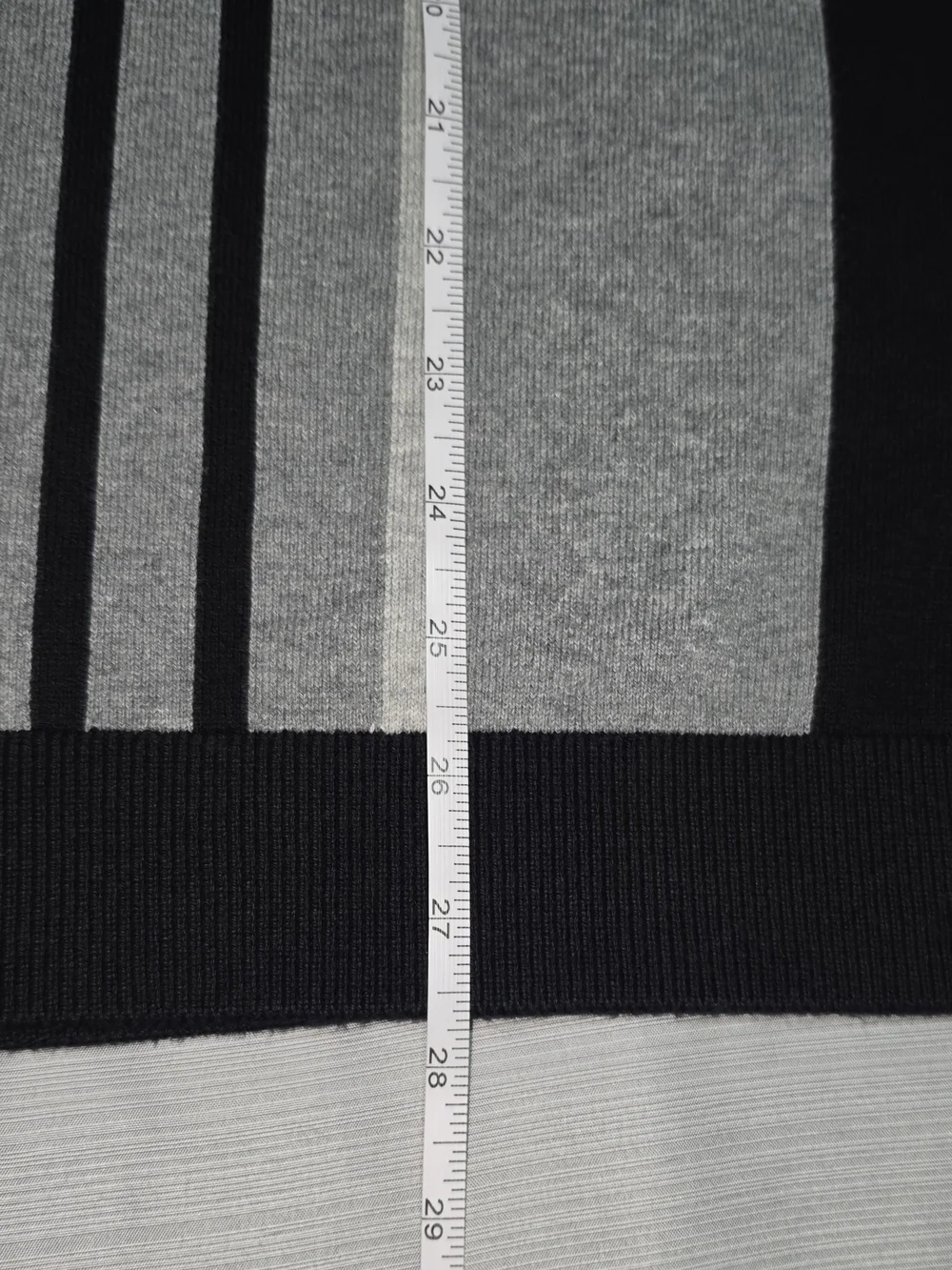 Express Black and Gray Vertical-Stripe Zip Polo